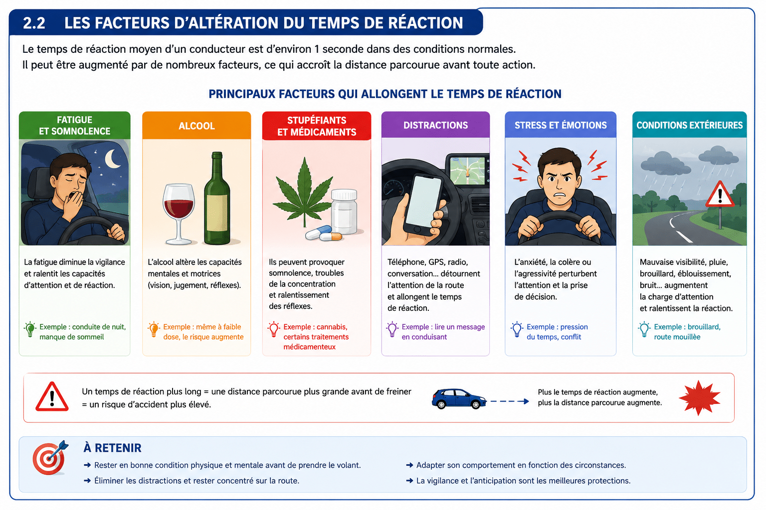 Facteurs influençant le temps de réaction du conducteur